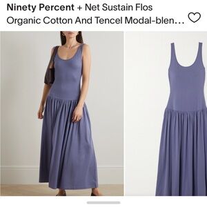 Casual Blue Pleated Midi Sundress